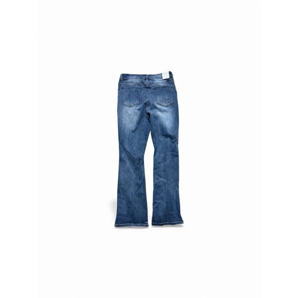 Grace & Lace NWT Distressed Bootcut Kick Flare Jeans Size 14 - Picture 2 of 6